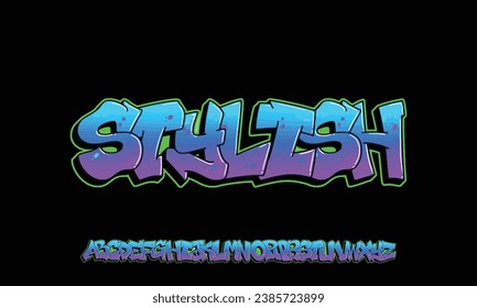 Stylish Graffiti font text effect, spray and street text style