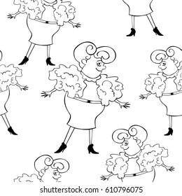 stylish grandma. fashion grandmother. happy retirement. lines pattern