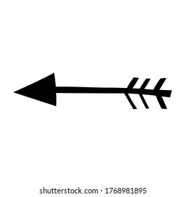 Stylish graphic arrow. Vector illustration on white background. For cards, posters, decor, t shirt design, logo.