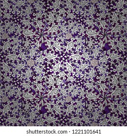 Stylish graphic pattern. Seamless vector background. Floral pattern. Wallpaper baroque, damask. Golden elements on orange, brown and yellow colors.