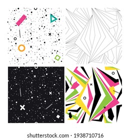 stylish graphic seamless pattern set