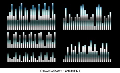 Stylish gray blue equalizer for websites, mobile applications, games, programs, phones.