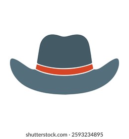 Stylish Gray Cowboy Hat with Orange Band Western Fashion Accessory