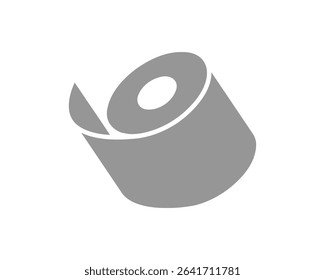 Stylish gray roll icon, perfect for minimalist designs. Represents simplicity, consumption, or the passage of time.  Ideal for websites, apps, or presentations needing a clean, modern aesthetic.