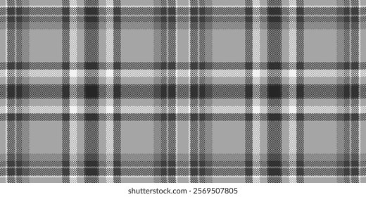 Stylish grayscale plaid pattern.  Perfect for textile design, website backgrounds, or fashion projects.  Subtle texture adds visual interest. Ideal for a modern, sophisticated aesthetic.