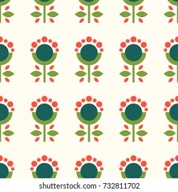 Patrón floral abstracto de color verde estilizado. Ilustración del vector