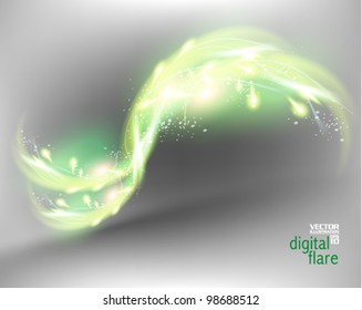 stylish green digital flare design