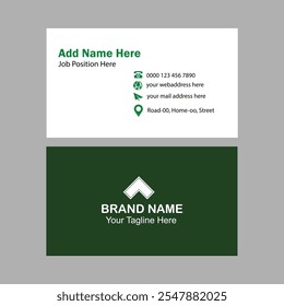 stylish green geometric business card.