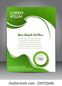 Stylish green presentation of business poster. Design layout template 