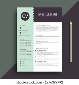 stylish green professional CV resume template