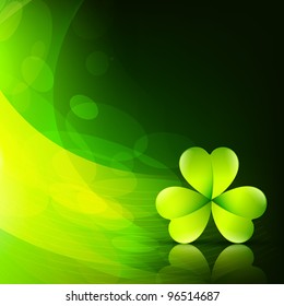 stylish green saint patrick's leaf with space for your text