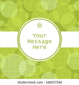 Stylish green seamless pattern with circles and a round frame for your text