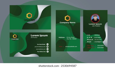 Stylish Green and White Modern Business Card design, perfect for fresh, professional branding. Ideal for corporate, personal, or creative use.