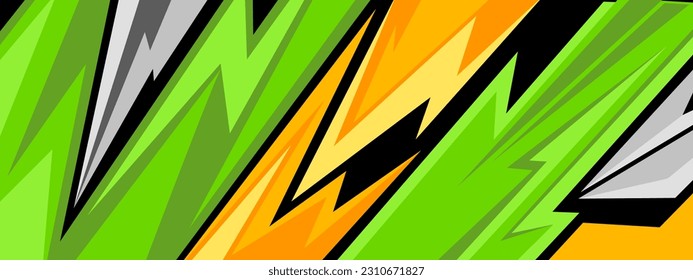 Stylish green and yellow sports banner background design. Geometric pattern vector illustration.