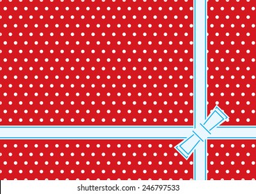 Stylish greeting background with ribbon and bow. Vector. Easy editable colors from swatch panel.
