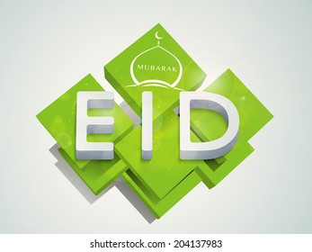 Stylish greeting card design for muslim community festival Eid Mubarak celebrations. 