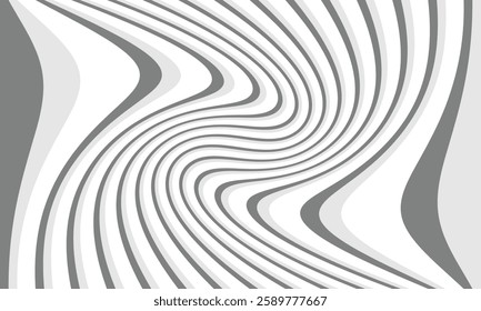 Stylish Grey Wave Line Pattern with a Smooth and Flowing Abstract Design, Offering a Modern and Minimalist Aesthetic for Digital Art, Graphic Design, Textures, and Decorative Backgrounds