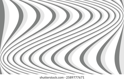 Stylish Grey Wave Line Pattern with a Smooth and Flowing Abstract Design, Offering a Modern and Minimalist Aesthetic for Digital Art, Graphic Design, Textures, and Decorative Backgrounds