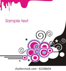 Stylish grunge background with curls and free place for the text