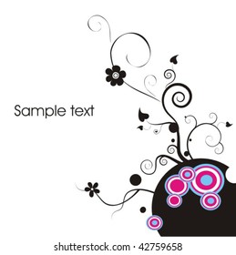Stylish grunge background with flower and blurs