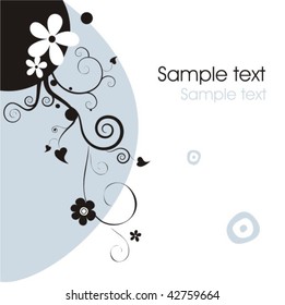 Stylish grunge background with flower and blurs