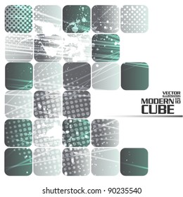 stylish grunge gray cube vector background
