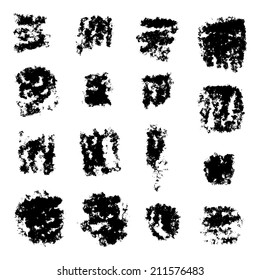 Stylish grunge ink splits set. Design symbols Vector isolated
