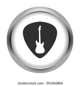 Stylish guitar plectrum pick simple icon  on round background