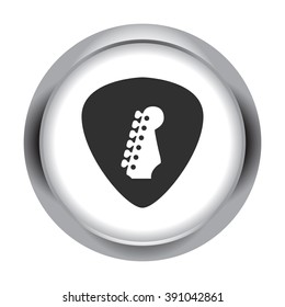 Stylish guitar plectrum pick simple icon  on round background