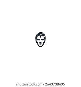 Stylish guy logo icon flat vector design