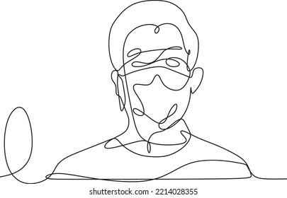 Stylish guy straight line illustration design