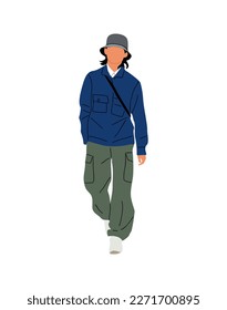 Un tipo elegante caminando, usando un vector de moda.