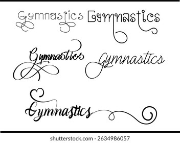 Logotipo de texto de ginástica elegante - Design de script manuscrito para equipes e clubes