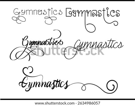 Stylish Gymnastics Text Logo – Handwritten Script Design for Teams and Clubs