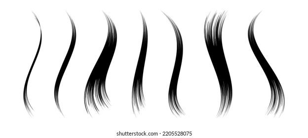 Stylish Hair Design Elements. Vector Illustration.