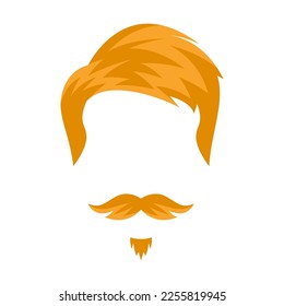 Stylish hairstyle and beard for men flat vector illustration. Modern male haircuts for hipster, young character isolated on white. Barber shop concept