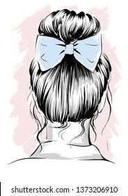 Stylish hairstyle with bun