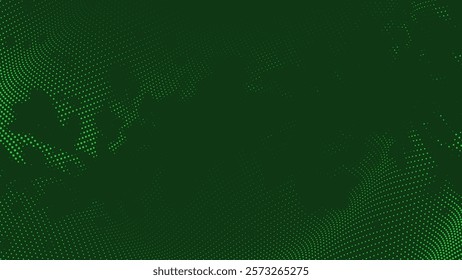 Stylish Halftone Geometry Green Texture with Abstract Patterns and Gradient Effect 