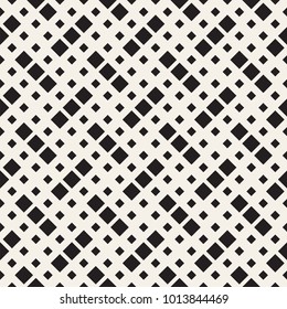 Stylish halftone texture. Endless abstract background with random size shapes. Vector seamless vintage mosaic pattern.