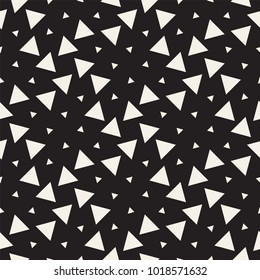 Stylish halftone texture. Endless abstract background with random size shapes. Vector seamless vintage mosaic pattern.