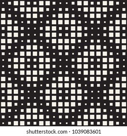 Stylish halftone texture. Endless abstract background with random size shapes. Vector seamless mosaic pattern.