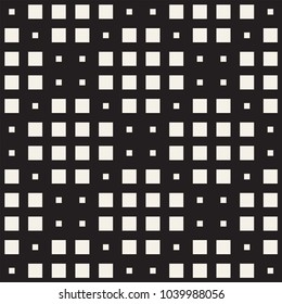 Stylish halftone texture. Endless abstract background with random size shapes. Vector seamless mosaic pattern.