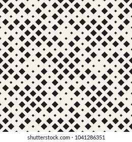 Stylish halftone texture. Endless abstract background with random size shapes. Vector seamless vintage mosaic pattern.
