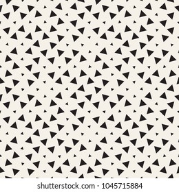Stylish halftone texture. Endless abstract background with random size shapes. Vector seamless vintage mosaic pattern.