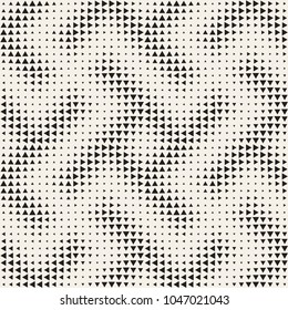 Stylish halftone texture. Endless abstract background with random size shapes. Vector seamless vintage mosaic pattern.