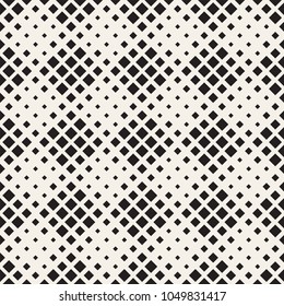 Stylish halftone texture. Endless abstract background with random size shapes. Vector seamless vintage mosaic pattern.