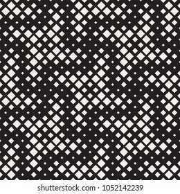Stylish halftone texture. Endless abstract background with random size shapes. Vector seamless vintage mosaic pattern.