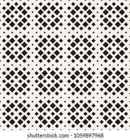 Stylish halftone texture. Endless abstract background with random size shapes. Vector seamless vintage mosaic pattern.