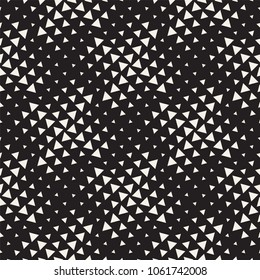 Stylish halftone texture. Endless abstract background with random size shapes. Vector seamless vintage mosaic pattern.