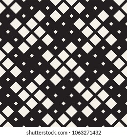 Stylish halftone texture. Endless abstract background with random size shapes. Vector seamless vintage mosaic pattern.